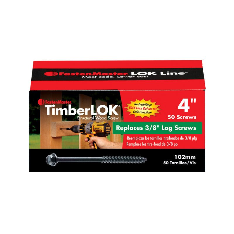 FASTENMASTER - FastenMaster TimberLOK No. 10 X 4 in. L Hex Epoxy Wood Screws 50 pk