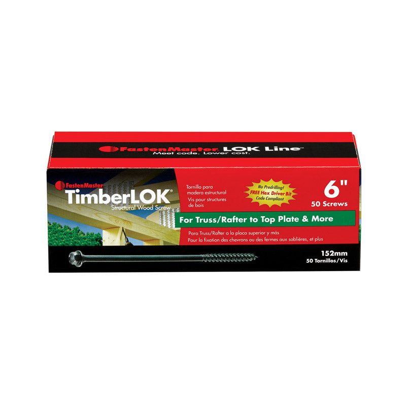 FASTENMASTER - FastenMaster TimberLOK No. 10 X 6 in. L Hex Epoxy Wood Screws 50 pk