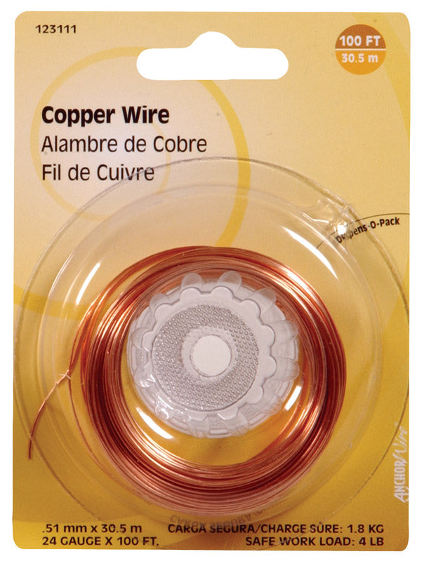 HILLMAN - Hillman 100 ft. L Copper 24 Ga. Wire - Case of 10