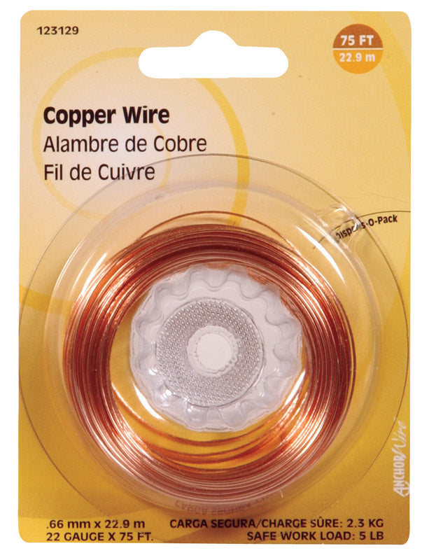 HILLMAN - Hillman 75 ft. L Copper 22 Ga. Wire - Case of 10