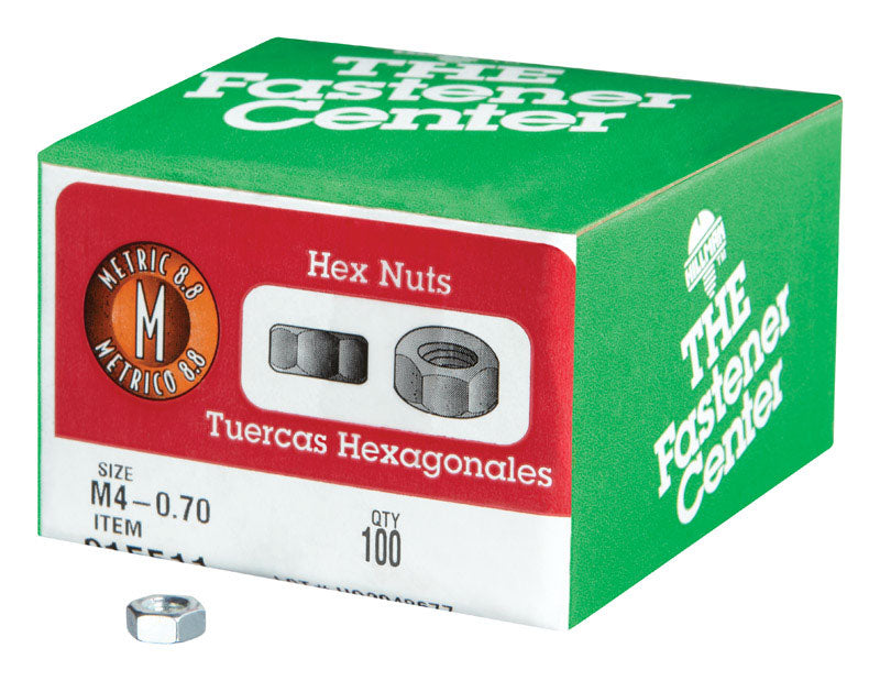 HILLMAN - Hillman M4-0.70 mm Zinc-Plated Steel Metric Hex Nut 100 pk