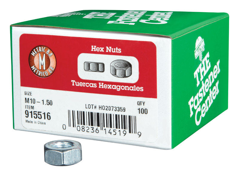 HILLMAN - Hillman M10-1.50 mm Zinc-Plated Steel Metric Hex Nut 100 pk