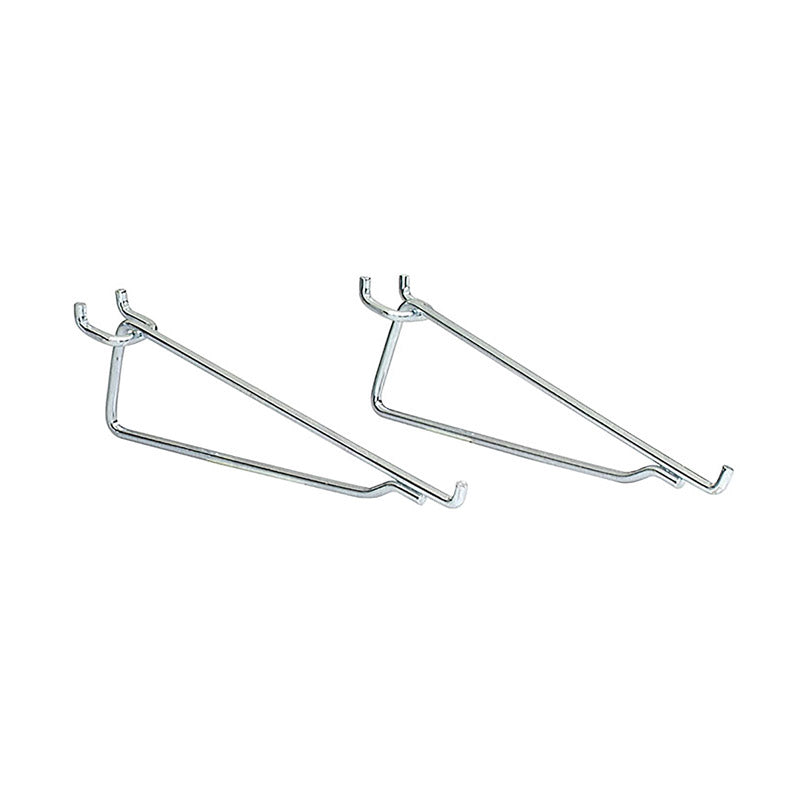 CRAWFORD - Crawford Zinc Plated Silver Steel 8 in. Peg Hook Shelf Bracket 2 pk