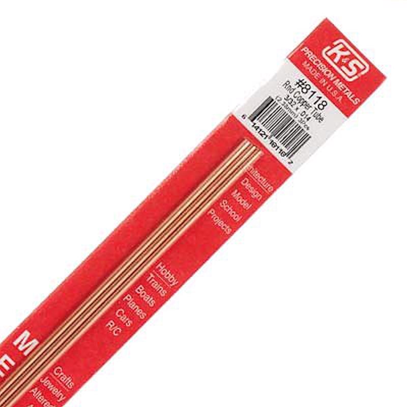 K&S - K&S 3/32 in. D X 1 ft. L Utility Copper Tubing