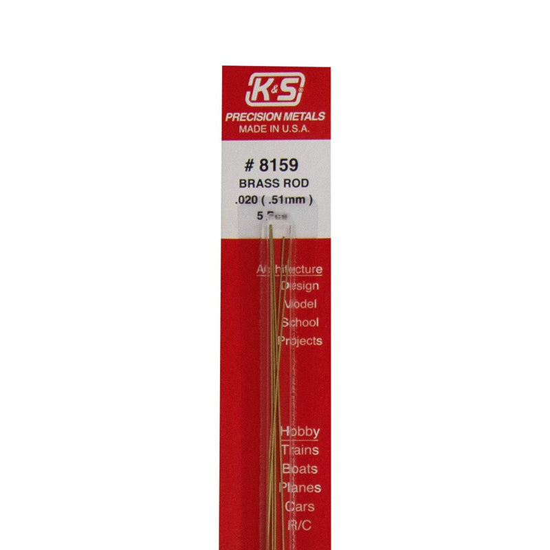 K&S - K&S 0.020 in. D X 12 in. L Brass Rod 5 pk