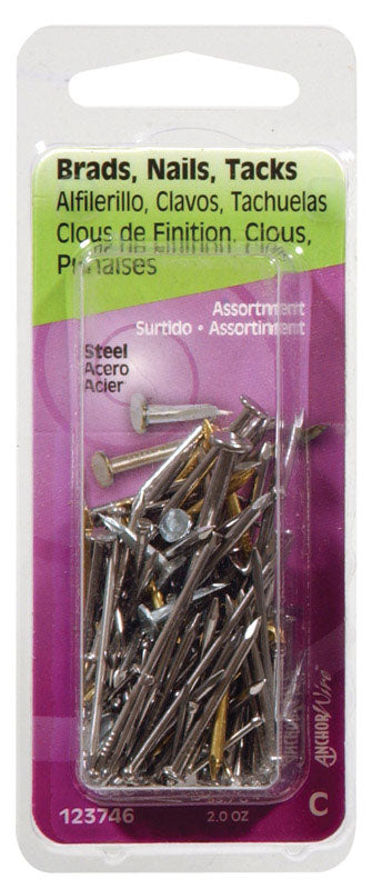 HILLMAN - Hillman 16 Ga. X Assorted Sizes L Steel Brad Nail Assortment 1 pk 2 oz - Case of 6