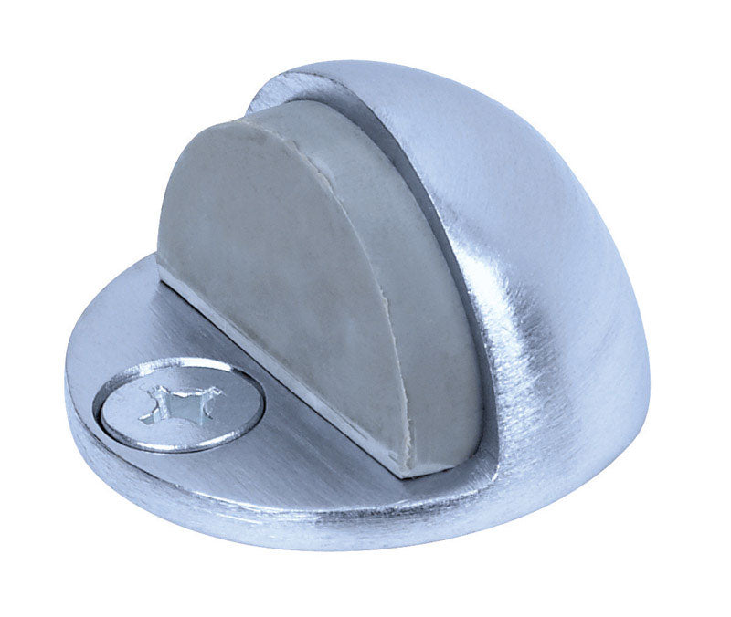 TELL - Tell Aluminum Satin Chrome Silver Door Stop Mounts to floor [DT100033]