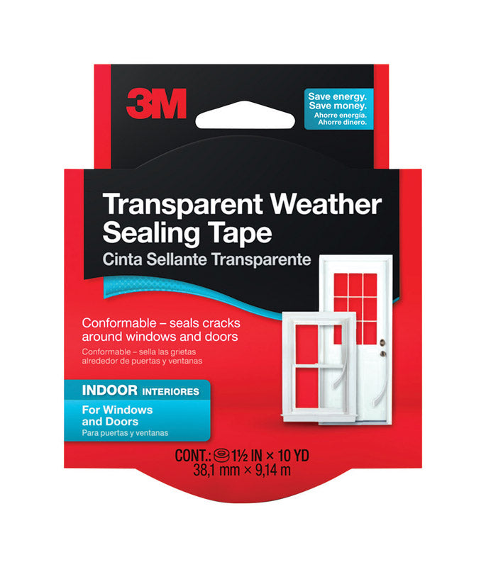 3M - 3M Clear Silicone Weather Sealing Tape For Windows 30 ft. L X 0.25 in.