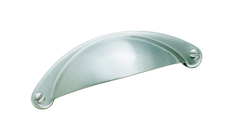 AMEROCK - Amerock Essential'Z Pull Cup Cabinet Pull Cup 2-1/2 in. Satin Nickel 1 pk