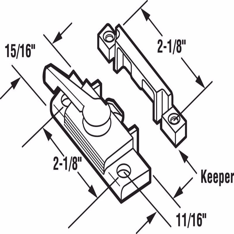 PRIME-LINE - Prime-Line Painted White Zinc Sash Lock 1 pk [F 2554]