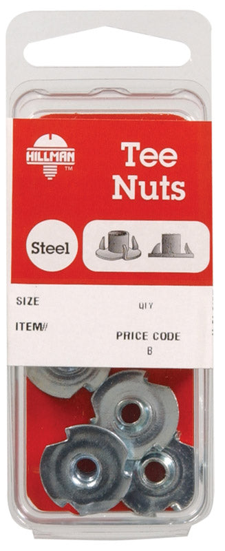 HILLMAN - Hillman 10 in. Zinc-Plated Steel SAE Tee Nut 4 pk - Case of 10