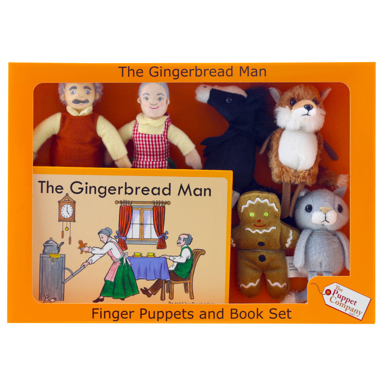 THE PUPPET COMPANY - The Gingerbread Boy Finger Puppets and Book Set