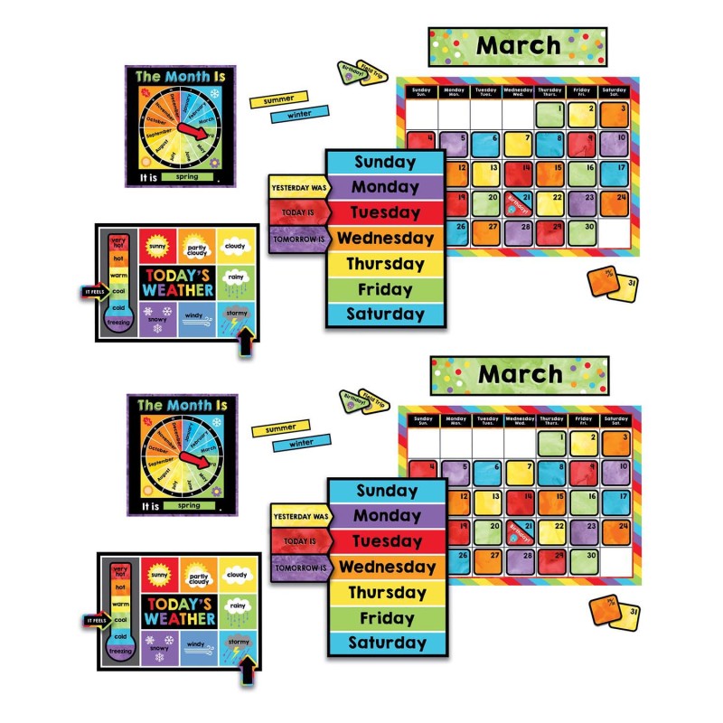 CARSON DELLOSA EDUCATION - Celebrate Learning Calendar Bulletin Board Set, 2 Sets