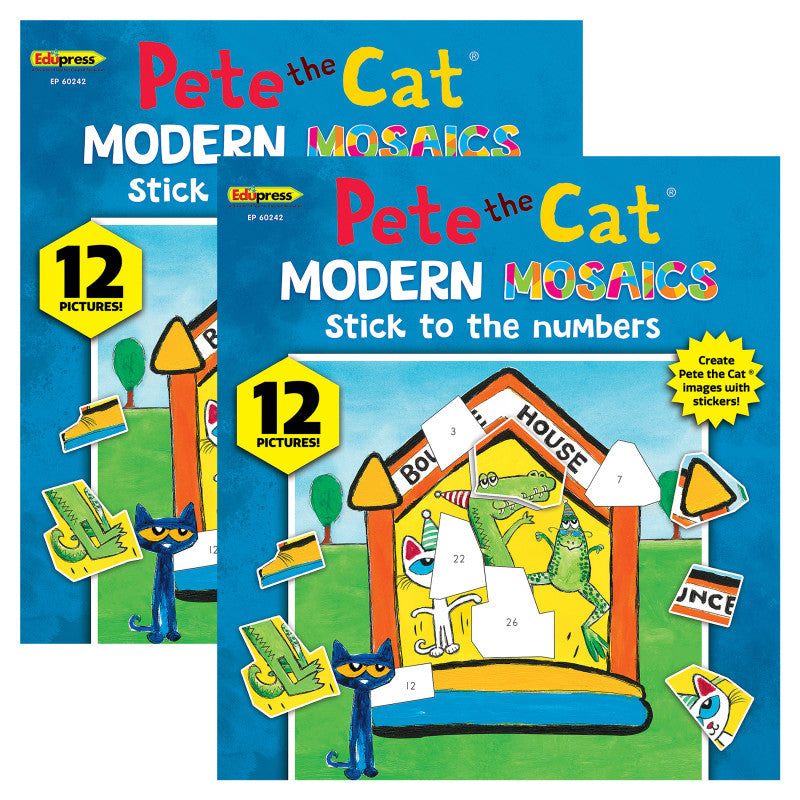 TEACHER CREATED RESOURCES - Pete The Cat Modern Mosaics Stick to the Numbers Activity Book, Pack of 2