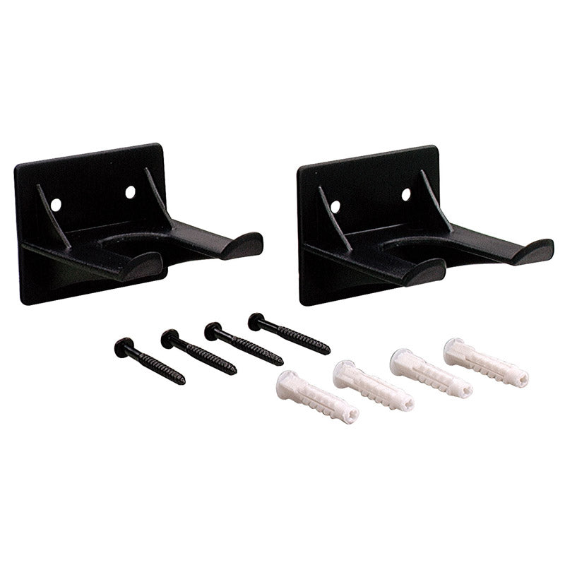 CRAWFORD - Crawford 2.68 in. L Black ABS Hollow Wall Tool Double Hanger Holder 2 pk