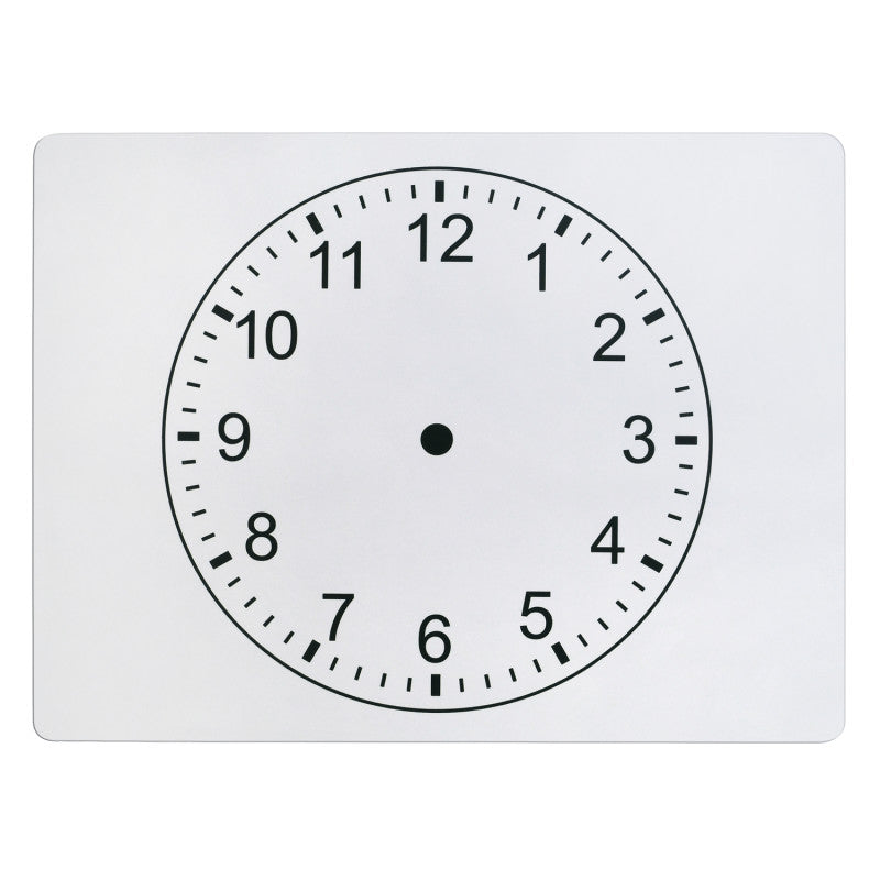 PACON - Clockface Whiteboard, 2-sided, Clockface/Plain, 9" x 12", 25 Boards