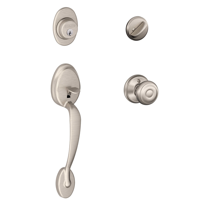 SCHLAGE - Schlage Plymouth, Georgian Satin Nickel Handleset Right or Left Handed