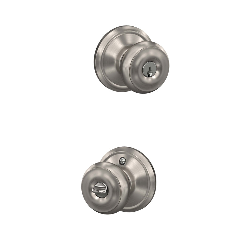 SCHLAGE - Schlage Georgian Satin Nickel Entry Lockset 1-3/4 in. [F51VGEO619]