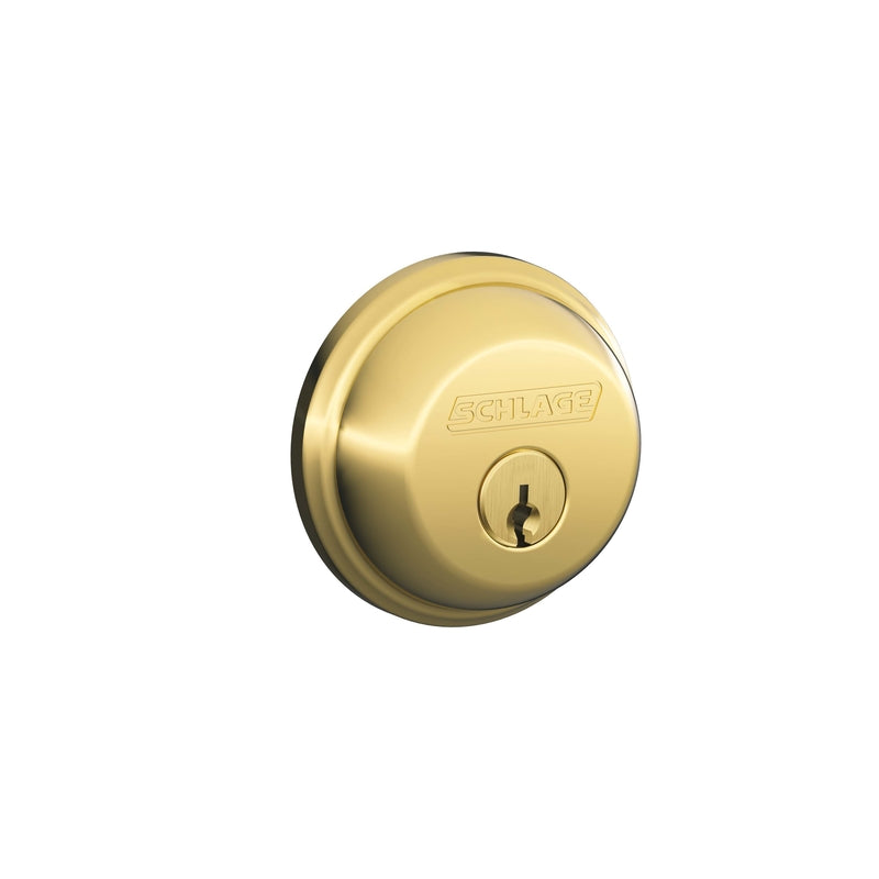 SCHLAGE - Schlage B-Series Bright Brass Brass Single Cylinder Deadbolt [B60505]