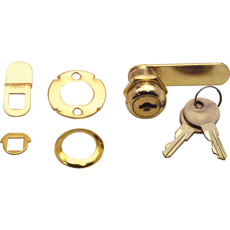 PRIME-LINE - Prime-Line Bright Brass Gold Steel Cabinet/Drawer Lock [U9944]