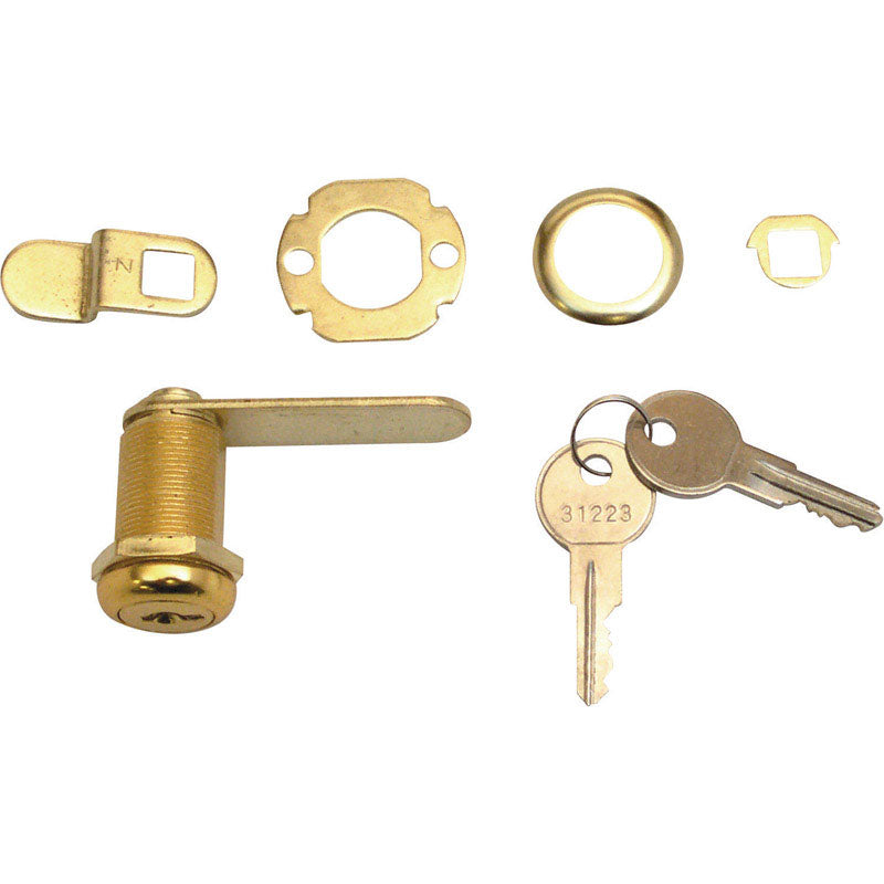 PRIME-LINE - Prime-Line Bright Brass Gold Steel Cabinet/Drawer Lock [U9946]