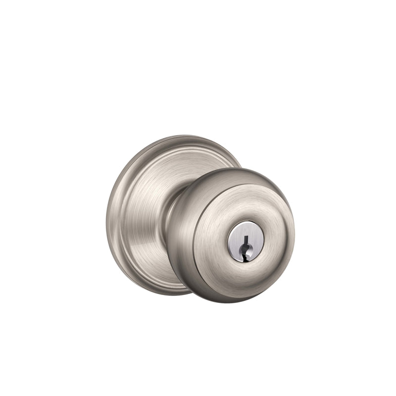 SCHLAGE - Schlage Georgian Satin Nickel Entry Lockset 1-3/4 in. - Case of 4 [F51AGEO619]