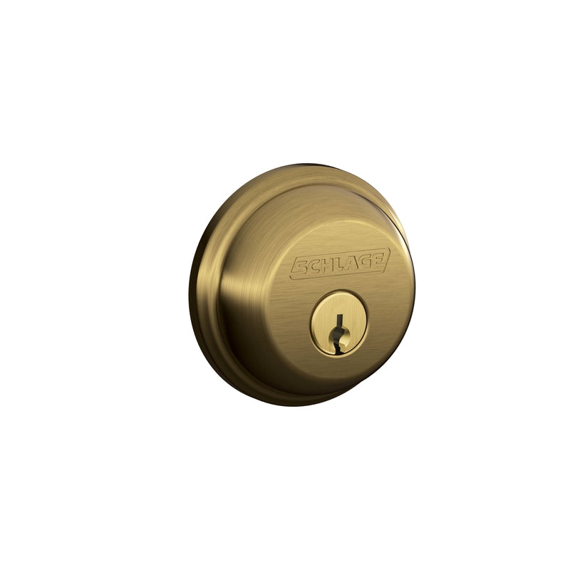 SCHLAGE - Schlage B-Series Antique Brass Brass Single Cylinder Deadbolt - Case of 4