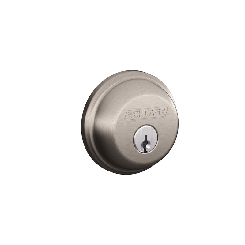 SCHLAGE - Schlage B-Series Satin Nickel Brass Single Cylinder Deadbolt - Case of 4