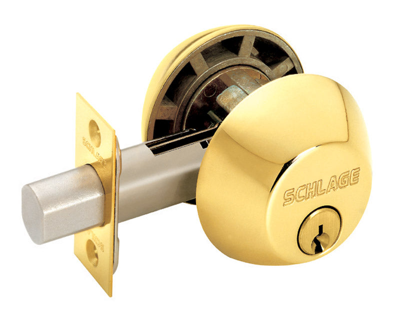 SCHLAGE - Schlage B-Series Bright Brass Double Cylinder Deadbolt - Case of 4