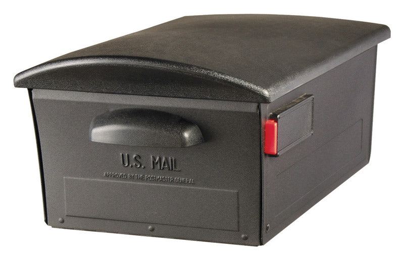 SOLAR GROUP - Gibraltar Mailboxes Mailsafe Classic Plastic Post Mount Black Mailbox