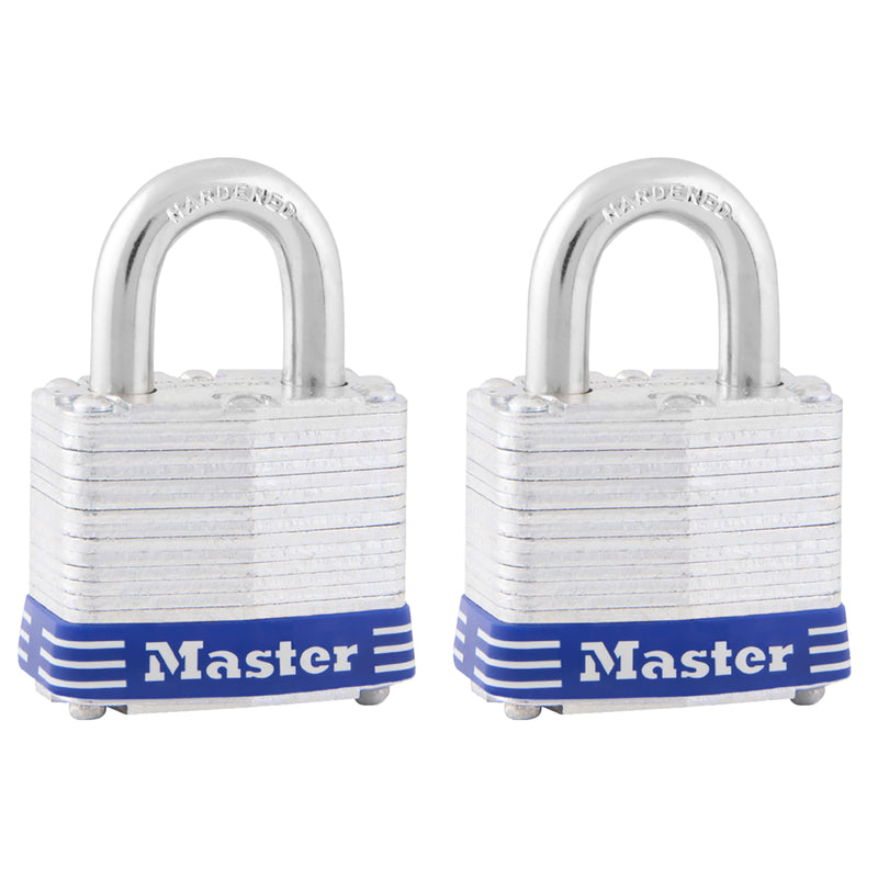 MASTERLOCK - Master Lock 1-5/16 in. H X 1-9/16 in. W Laminated Steel Double Locking Padlock Keyed Alike
