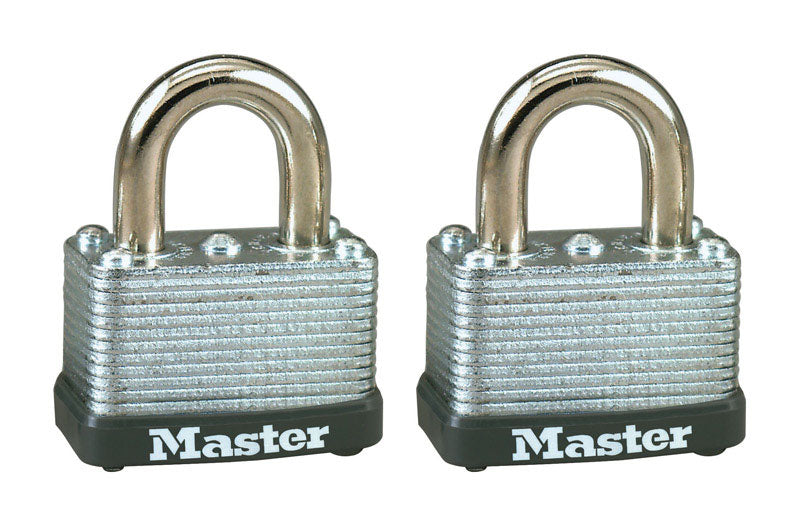 MASTERLOCK - Master Lock 15/16 in. H X 13/16 in. W X 1-1/2 in. L Steel Warded Locking Padlock Keyed Alike
