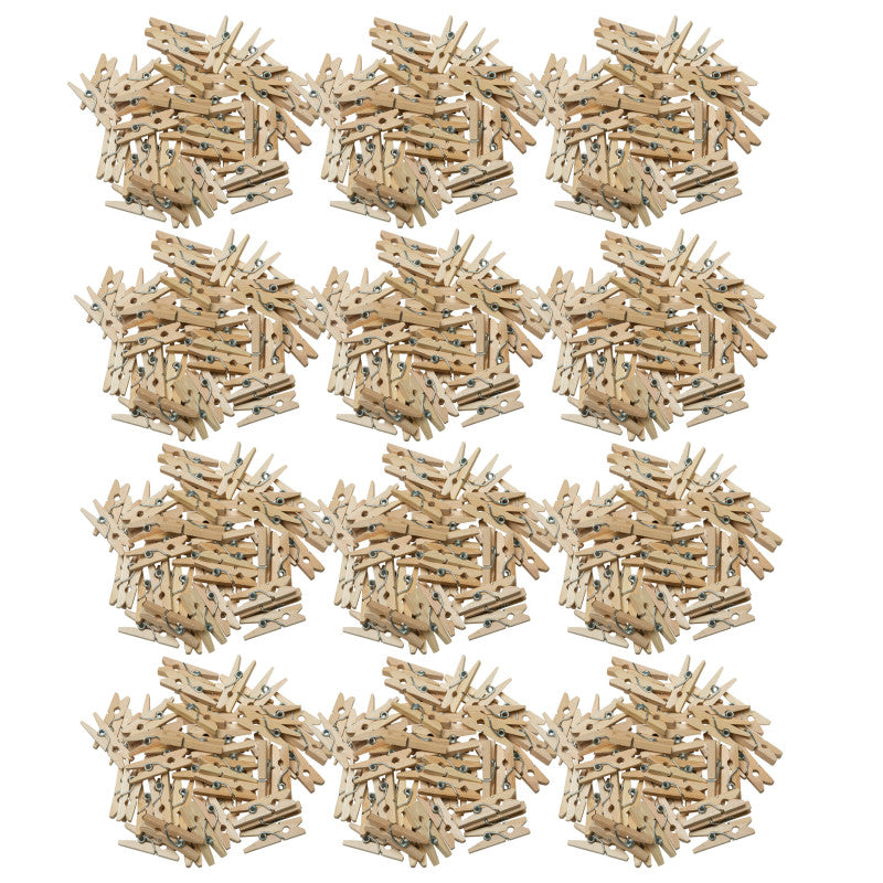 CREATIVITY STREET - Mini Spring Clothespins, Natural, 1", 50 Per Pack, 12 Packs