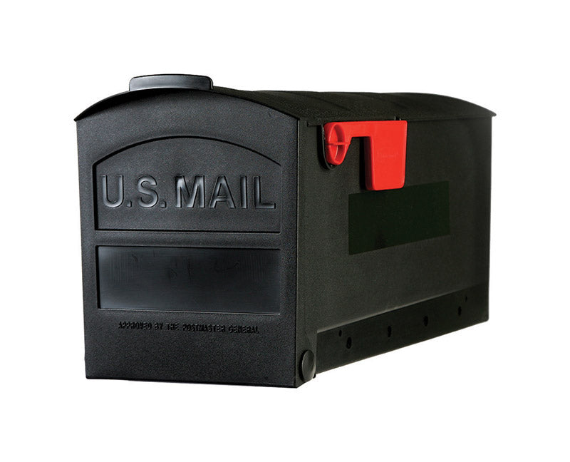 SOLAR GROUP - Gibraltar Mailboxes Patriot Classic Plastic Post Mount Black Mailbox [GMB505BAM]