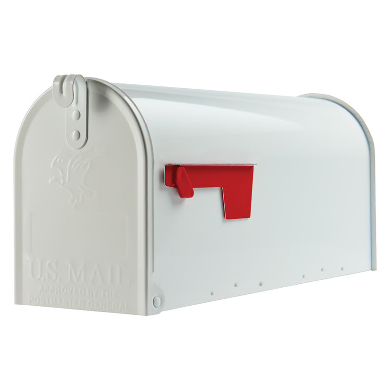 SOLAR GROUP - Gibraltar Mailboxes Elite Classic Galvanized Steel Post Mount White Mailbox [E1100WAM]