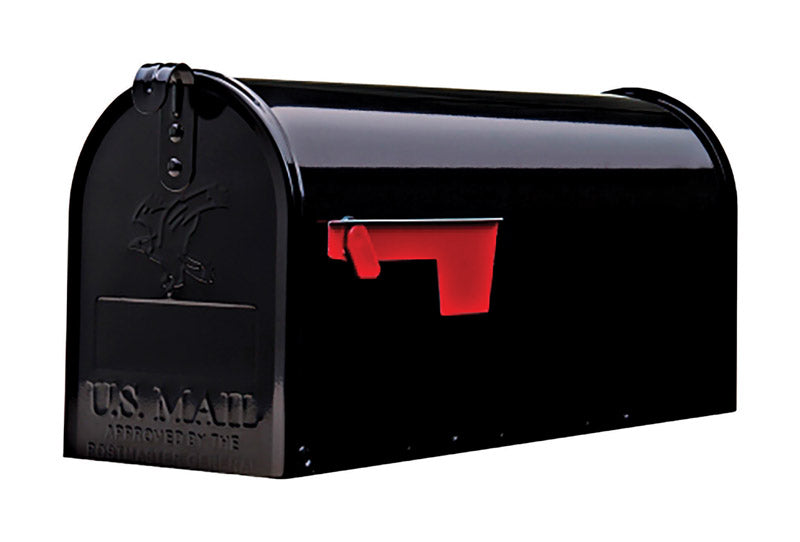 SOLAR GROUP - Gibraltar Mailboxes Elite Classic Galvanized Steel Post Mount Black Mailbox [E1100BAM]