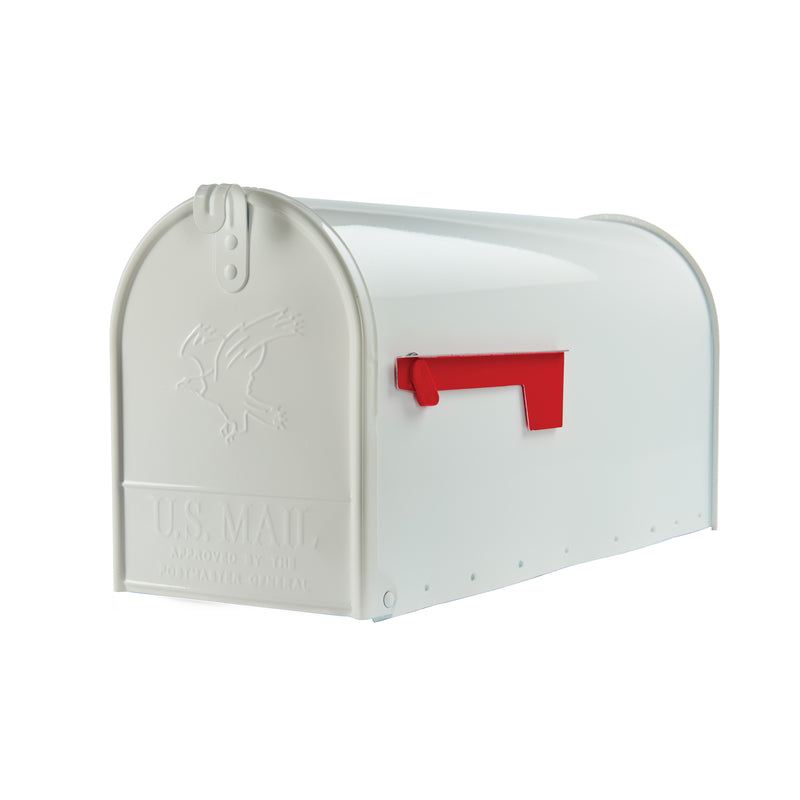 SOLAR GROUP - Gibraltar Mailboxes Elite Classic Galvanized Steel Post Mount White Mailbox [E1600WAM]