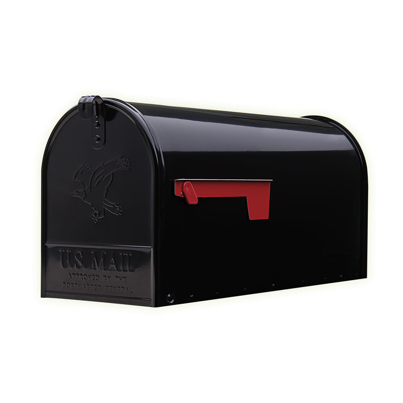 SOLAR GROUP - Gibraltar Mailboxes Elite Classic Galvanized Steel Post Mount Black Mailbox [E1600BAM]