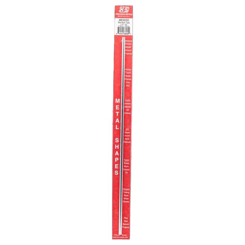 K&S - K&S 3/16 in. D X 12 in. L Round Aluminum Tube [83030]