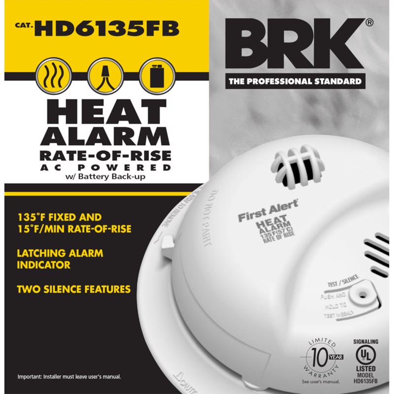 FIRST ALERT - First Alert Hard-Wired w/Battery Back-up Ionization Heat Alarm