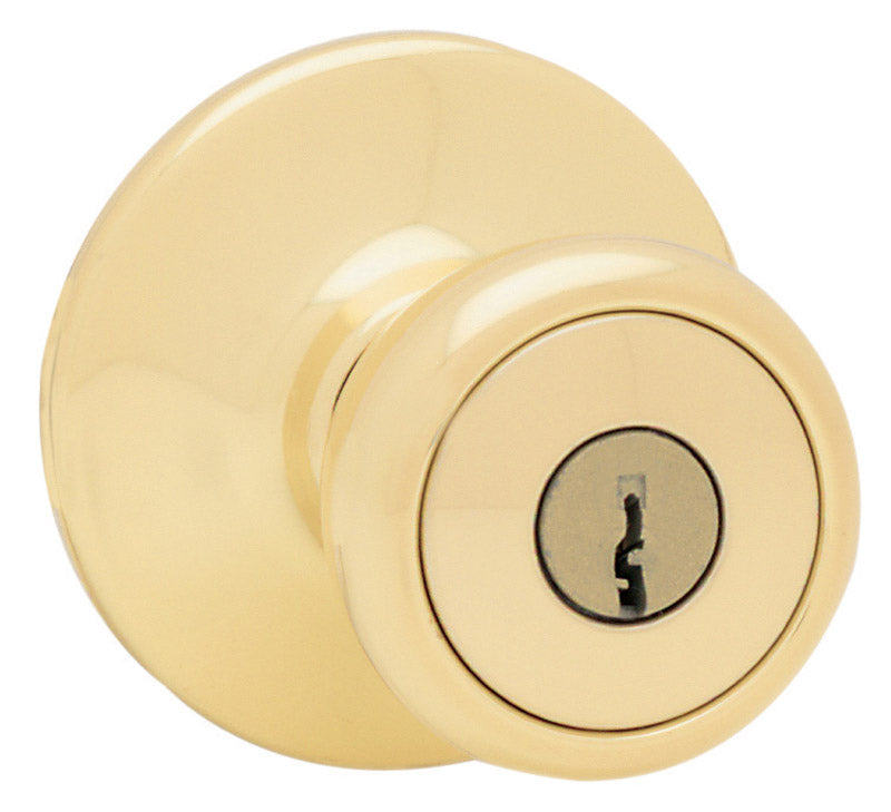 KWIKSET - Kwikset Tylo Polished Brass Entry Lockset 1-3/4 in. - Case of 3