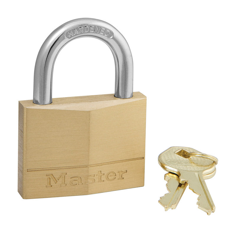 MASTERLOCK - Master Lock 1-7/16 in. H X 5/8 in. W X 2 in. L Brass 5-Pin Cylinder Padlock