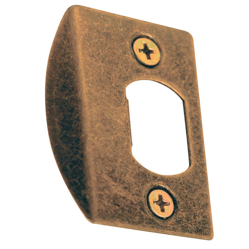 PRIME-LINE - Prime-Line 2.25 in. H X 1-5/8 in. L Antique Brass Steel Deadbolt Strike