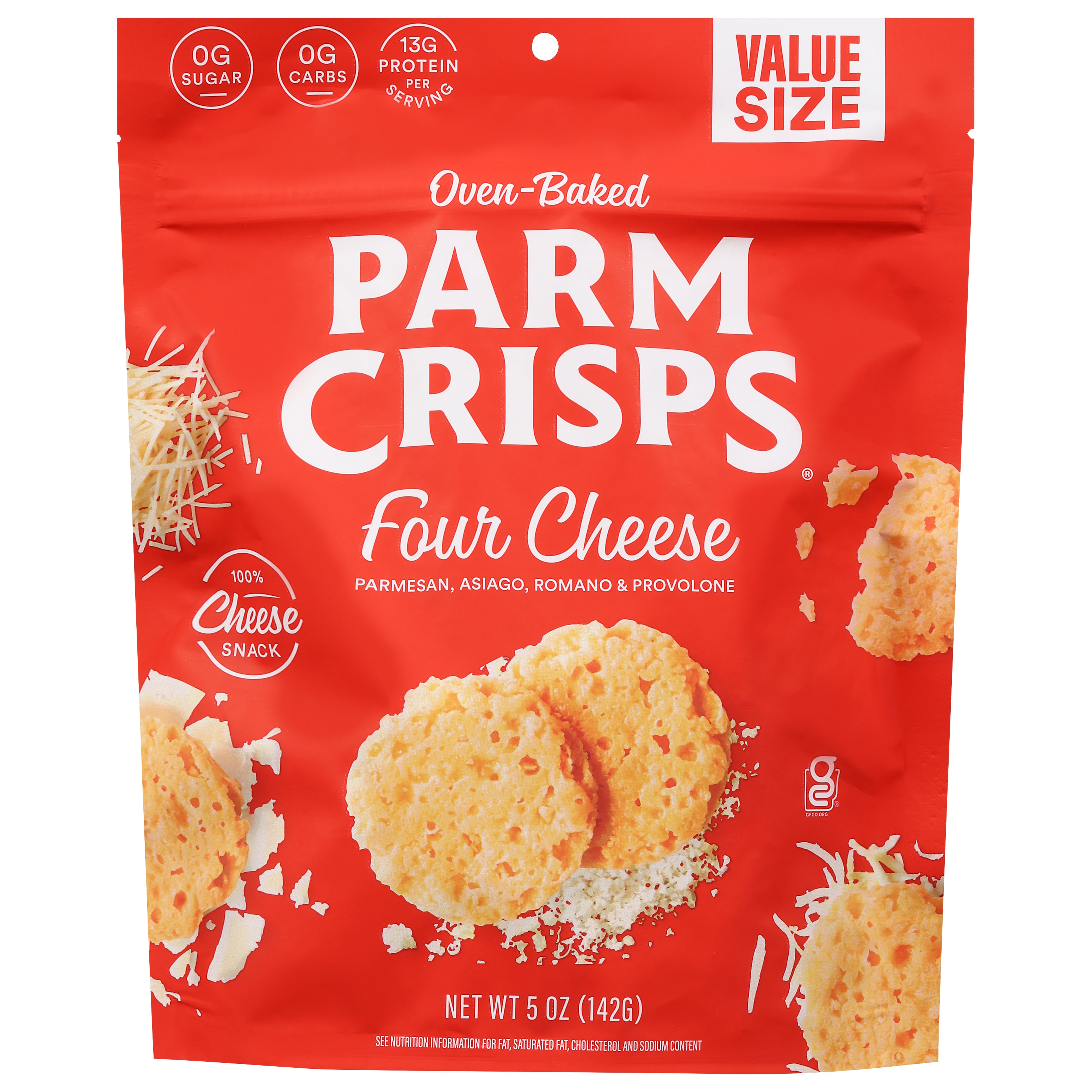 Parm Crisps Oven-Baked Four Cheese Cheese Snack Value Size 5 oz - Case of 12
