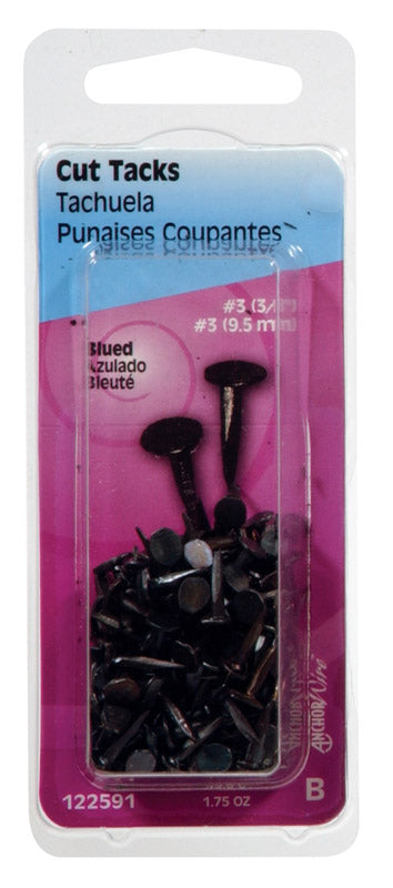 HILLMAN - Hillman No. 3 X 3/8 in. L Blue Steel Cut Tacks 1.75 pk - Case of 6