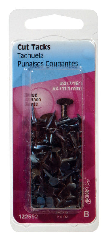 HILLMAN - Hillman No. 4 X 7/16 in. L Blue Steel Cut Tacks 2 pk - Case of 6