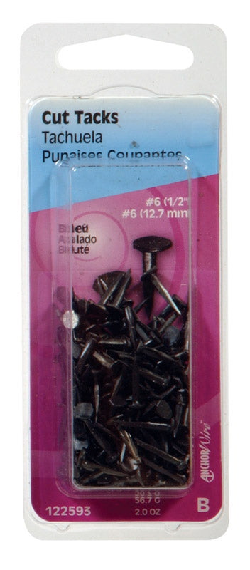 HILLMAN - Hillman No. 6 X 1/2 in. L Blue Steel Cut Tacks - Case of 6