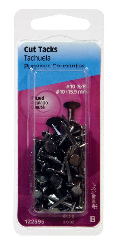 HILLMAN - Hillman No. 10 X 5/8 in. L Blue Steel Cut Tacks 2 pk - Case of 6