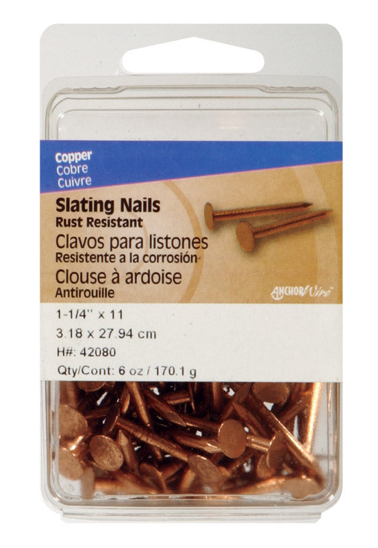 HILLMAN - Hillman 1-1/4 in. Slate Copper Nail Flat Head - Case of 5