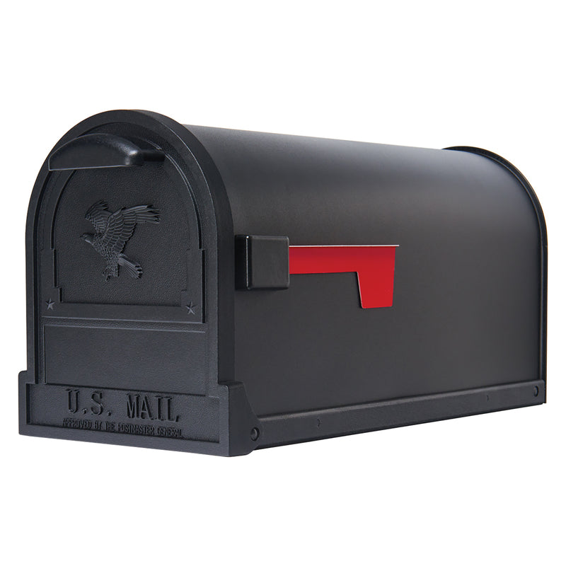 SOLAR GROUP - Gibraltar Mailboxes Arlington Classic Galvanized Steel Post Mount Black Mailbox